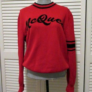 Alexander McQueen red sweater logo